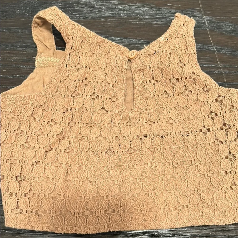 Old Navy Tan Casual crop top and Bottoms with Elastic Waistband